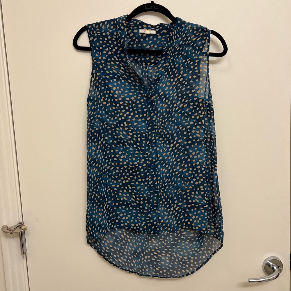 Pleione Button Front Sleeveless Top